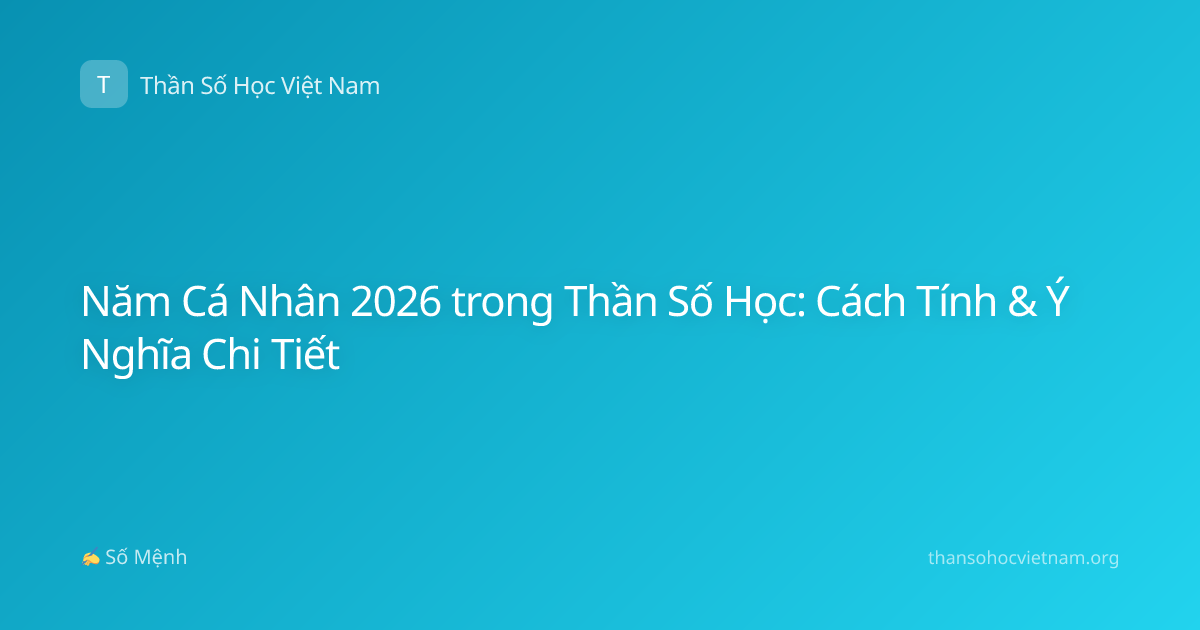 Năm Cá Nhân 2026 trong Thần Số Học: Cách Tính & Ý Nghĩa Chi Tiết